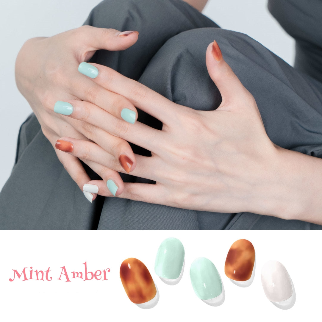 Gel Nail Strips | Mint Amber