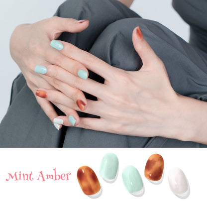 Gel Nail Strips | Mint Amber