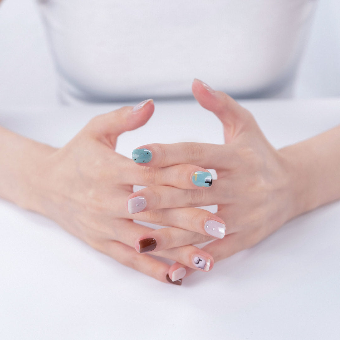 Gel Nail Strips | Mint Snowman